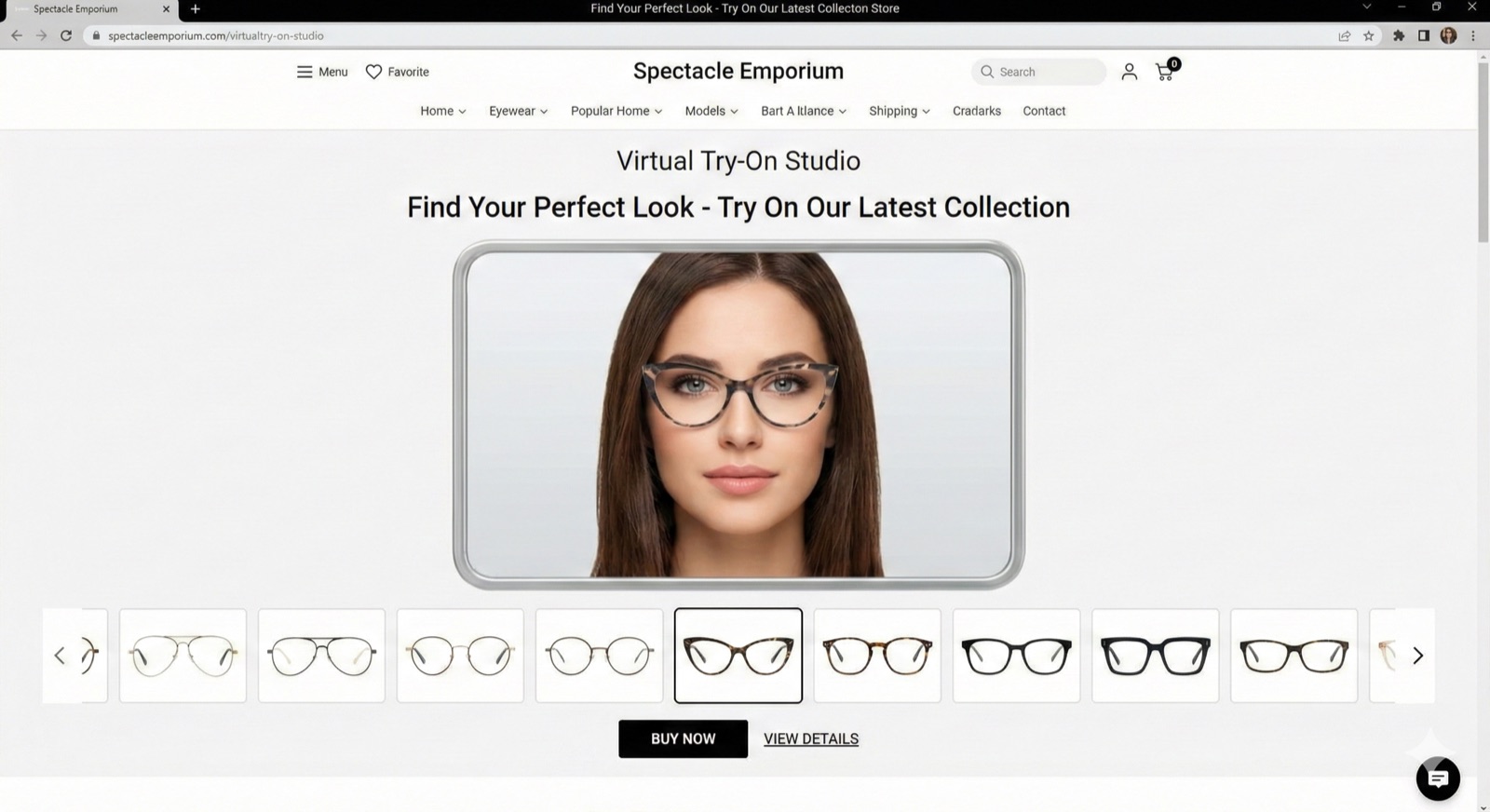 Screenshot virtual try-on aplikacije 1